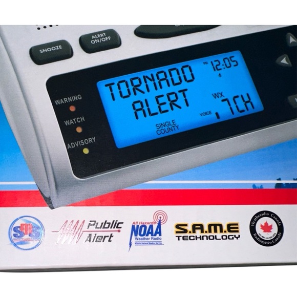 NEW Midland WR-300 Deluxe AM/FM Weather Alert Radio Alarm Clock NOAA - Picture 2 of 10